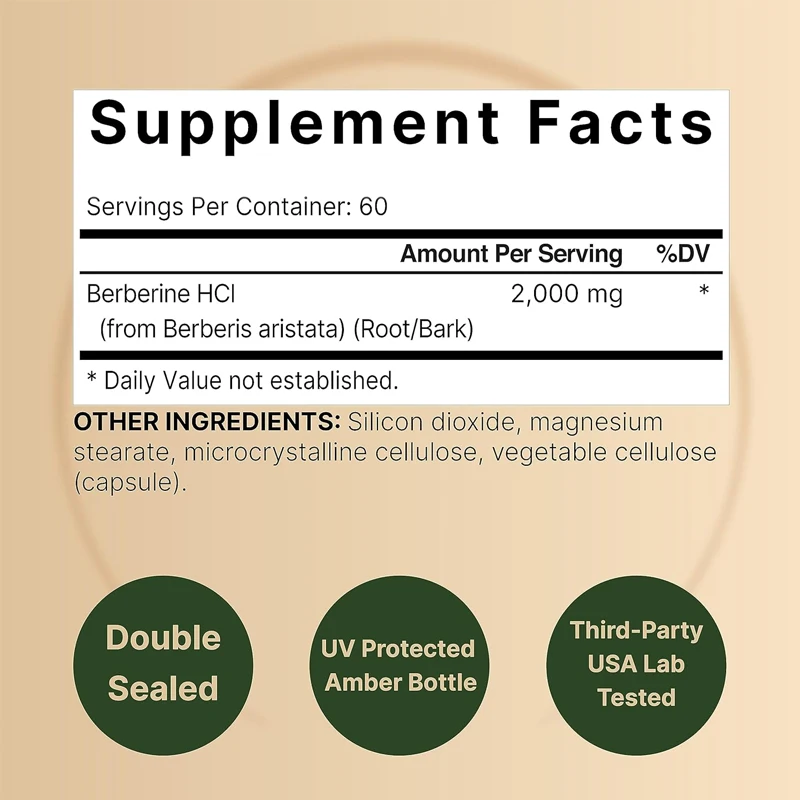 Suplement berberiny |   60 kap – Berberine Hcl Capsule recenzja i cena